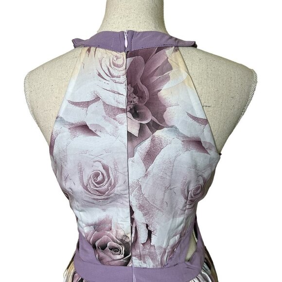 Three Bird Nest Purple Floral Maxi Dress - Picture 8 of 12